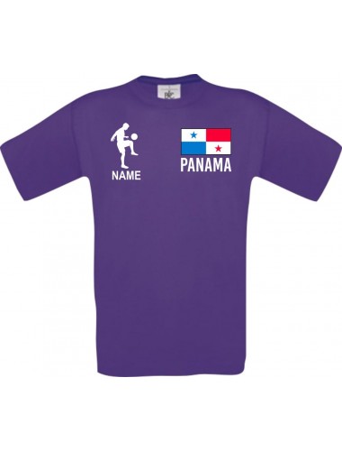 Männer-Shirt Fussballshirt Panama mit Ihrem Wunschnamen bedruckt, lila, L