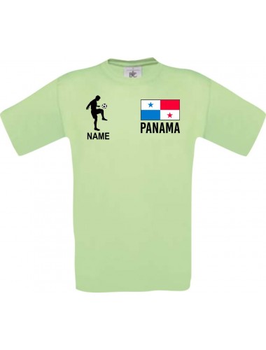 Männer-Shirt Fussballshirt Panama mit Ihrem Wunschnamen bedruckt, mint, L