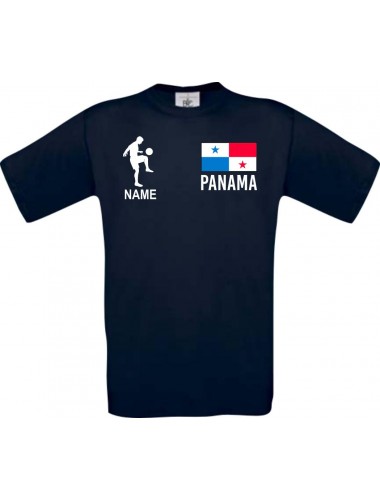 Männer-Shirt Fussballshirt Panama mit Ihrem Wunschnamen bedruckt, navy, L