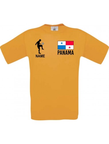 Männer-Shirt Fussballshirt Panama mit Ihrem Wunschnamen bedruckt, orange, L
