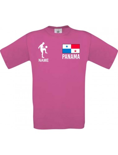 Männer-Shirt Fussballshirt Panama mit Ihrem Wunschnamen bedruckt, pink, L
