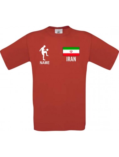 Kinder-Shirt Fussballshirt Iran mit Ihrem Wunschnamen bedruckt, rot, 104
