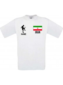 Kinder-Shirt Fussballshirt Iran mit Ihrem Wunschnamen bedruckt, weiss, 104