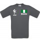 Männer-Shirt Fussballshirt Nigeria mit Ihrem Wunschnamen bedruckt, grau, L