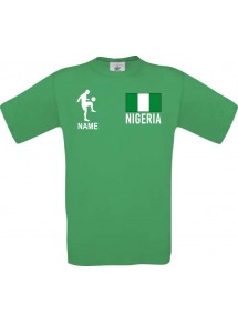 Männer-Shirt Fussballshirt Nigeria mit Ihrem Wunschnamen bedruckt, kelly, L