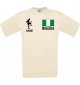 Männer-Shirt Fussballshirt Nigeria mit Ihrem Wunschnamen bedruckt, natur, L