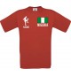 Männer-Shirt Fussballshirt Nigeria mit Ihrem Wunschnamen bedruckt, rot, L