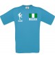Männer-Shirt Fussballshirt Nigeria mit Ihrem Wunschnamen bedruckt, türkis, L