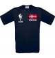 Kinder-Shirt Fussballshirt Dänemark mit Ihrem Wunschnamen bedruckt, blau, 104