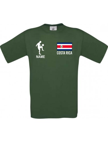 Kinder-Shirt Fussballshirt Costa Rica mit Ihrem Wunschnamen bedruckt, dunkelgruen, 104