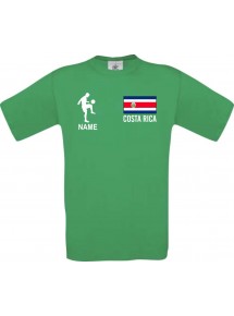 Kinder-Shirt Fussballshirt Costa Rica mit Ihrem Wunschnamen bedruckt, kellygreen, 104
