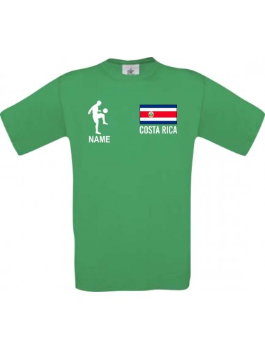 Kinder-Shirt Fussballshirt Costa Rica mit Ihrem Wunschnamen bedruckt, kellygreen, 104
