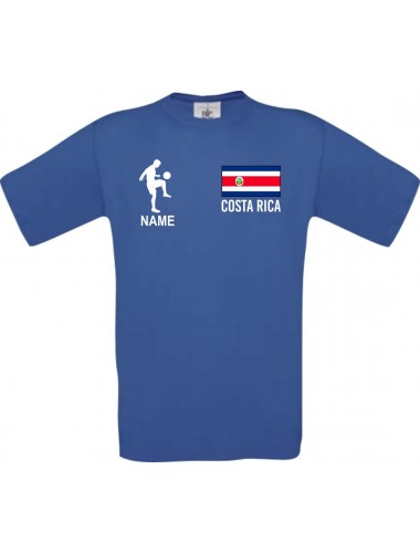 Kinder-Shirt Fussballshirt Costa Rica mit Ihrem Wunschnamen bedruckt, royalblau, 104