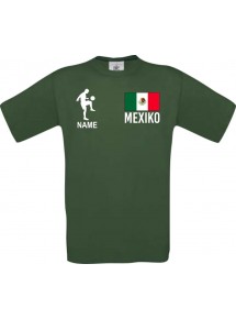 Männer-Shirt Fussballshirt Mexiko mit Ihrem Wunschnamen bedruckt, grün, L