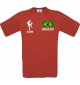 Kinder-Shirt Fussballshirt Brasilien mit Ihrem Wunschnamen bedruckt, rot, 104