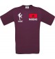 Männer-Shirt Fussballshirt Marokko mit Ihrem Wunschnamen bedruckt, burgundy, L