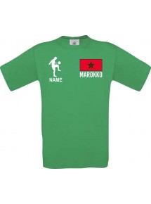 Männer-Shirt Fussballshirt Marokko mit Ihrem Wunschnamen bedruckt, kelly, L