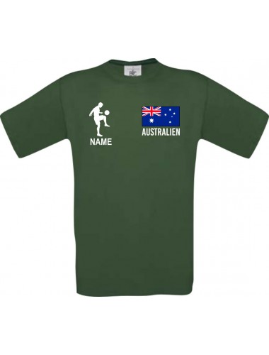 Kinder-Shirt Fussballshirt Australien mit Ihrem Wunschnamen bedruckt, dunkelgruen, 104