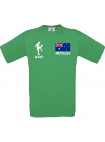 Kinder-Shirt Fussballshirt Australien mit Ihrem Wunschnamen bedruckt, kellygreen, 104