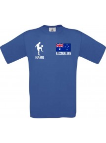 Kinder-Shirt Fussballshirt Australien mit Ihrem Wunschnamen bedruckt, royalblau, 104