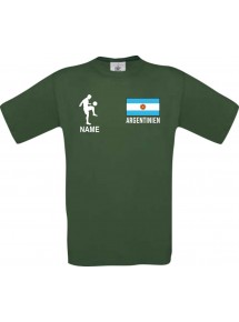 Kinder-Shirt Fussballshirt Argentinien mit Ihrem Wunschnamen bedruckt, dunkelgruen, 104