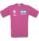 Kinder-Shirt Fussballshirt Argentinien mit Ihrem Wunschnamen bedruckt, pink, 104