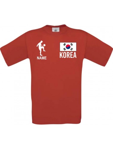 Männer-Shirt Fussballshirt Korea mit Ihrem Wunschnamen bedruckt