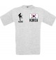 Männer-Shirt Fussballshirt Korea mit Ihrem Wunschnamen bedruckt, ash, L
