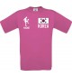 Männer-Shirt Fussballshirt Korea mit Ihrem Wunschnamen bedruckt, pink, L