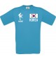 Männer-Shirt Fussballshirt Korea mit Ihrem Wunschnamen bedruckt, türkis, L