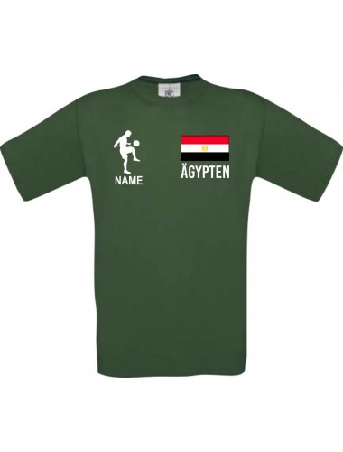 Kinder-Shirt Fussballshirt Ägypten mit Ihrem Wunschnamen bedruckt, dunkelgruen, 104