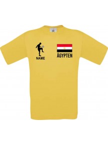 Kinder-Shirt Fussballshirt Ägypten mit Ihrem Wunschnamen bedruckt, gelb, 104