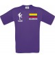 Männer-Shirt Fussballshirt Kolumbien mit Ihrem Wunschnamen bedruckt, lila, L