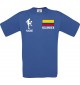 Männer-Shirt Fussballshirt Kolumbien mit Ihrem Wunschnamen bedruckt, royal, L