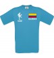 Männer-Shirt Fussballshirt Kolumbien mit Ihrem Wunschnamen bedruckt, türkis, L