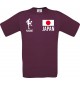 Männer-Shirt Fussballshirt Japan mit Ihrem Wunschnamen bedruckt, burgundy, L
