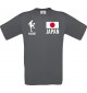 Männer-Shirt Fussballshirt Japan mit Ihrem Wunschnamen bedruckt, grau, L