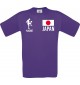 Männer-Shirt Fussballshirt Japan mit Ihrem Wunschnamen bedruckt, lila, L