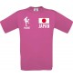 Männer-Shirt Fussballshirt Japan mit Ihrem Wunschnamen bedruckt, pink, L