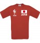 Männer-Shirt Fussballshirt Japan mit Ihrem Wunschnamen bedruckt, rot, L