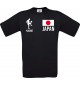 Männer-Shirt Fussballshirt Japan mit Ihrem Wunschnamen bedruckt, schwarz, L