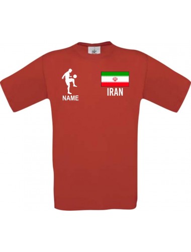 Männer-Shirt Fussballshirt Iran mit Ihrem Wunschnamen bedruckt