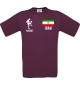 Männer-Shirt Fussballshirt Iran mit Ihrem Wunschnamen bedruckt, burgundy, L