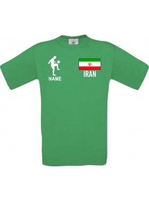 Männer-Shirt Fussballshirt Iran mit Ihrem Wunschnamen bedruckt, kelly, L
