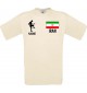 Männer-Shirt Fussballshirt Iran mit Ihrem Wunschnamen bedruckt, natur, L