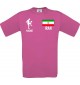 Männer-Shirt Fussballshirt Iran mit Ihrem Wunschnamen bedruckt, pink, L
