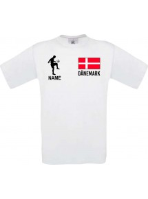 Männer-Shirt Fussballshirt Dänemark mit Ihrem Wunschnamen bedruckt