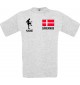 Männer-Shirt Fussballshirt Dänemark mit Ihrem Wunschnamen bedruckt, ash, L
