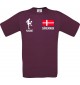 Männer-Shirt Fussballshirt Dänemark mit Ihrem Wunschnamen bedruckt, burgundy, L