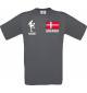 Männer-Shirt Fussballshirt Dänemark mit Ihrem Wunschnamen bedruckt, grau, L